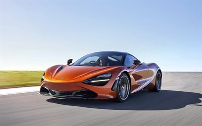 McLaren 720S, 2018, Supercar, orange 720S, voitures de sport, McLaren