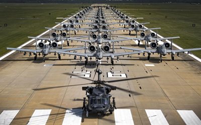 Sikorsky UH-60 Black Hawk de la Fuerza A&#233;rea, campo de aviaci&#243;n militar, estados UNIDOS, Fairchild Republic a-10 Thunderbolt II, Fairchild de la Rep&#250;blica, Lockheed C-130 Hercules, Lockheed, Sikorsky, la aviaci&#243;n militar