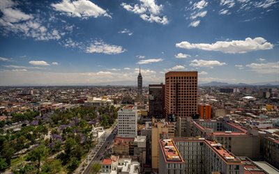 Mexico City, Mexico, Latin-American Tower, The Torre Latinoamericana, capital, cityscape, summer, skyscraper