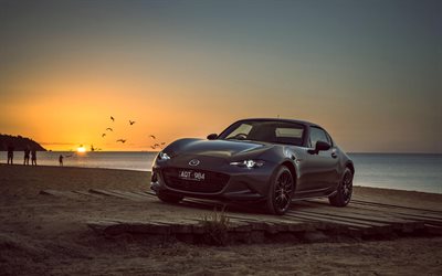 Mazda MX-5 RF-Begr&#228;nsad Upplaga, 4k, Bilar 2018, sunset, Mazda MX-5, supercars, nya MX-5, Mazda