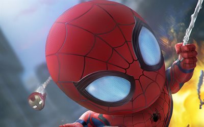 Spiderman, IronMan, arte 3d, superh&#233;roes, creativo