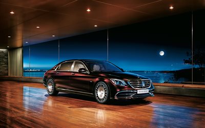 Mercedes-Maybach S650, 4k, 2018 cars, luxury cars, S-class, Mercedes, Maybach