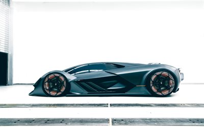 4k, Lamborghini Terzo Millennio, side view, hypercars, 2018 cars, supercars, Lamborghini