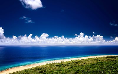 Guam, 4k, coast, Pacific Ocean, beach, Micronesia, USA