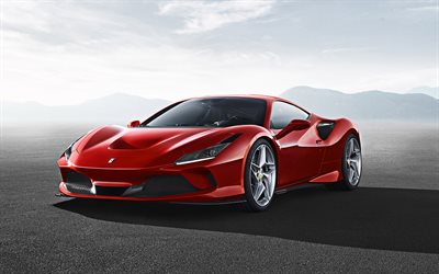 2020, Ferrari F8 Tributo, punainen superauto, ulkoa, uusi ferrari, n&#228;kym&#228; edest&#228;, uusi punainen F8 Tributo, italian urheiluautoja, Ferrari