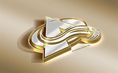 Colorado Avalanche, American Hockey Club, NHL, Golden Silver logo, Denver, Colorado, USA, National Hockey League, 3d golden emblem, creative 3d art, hockey