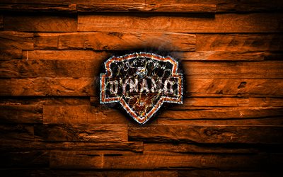 Houston Dynamo FC, 4k, scorched logo, MLS, orange wooden background, american football club, Western Conference, grunge, soccer, Houston Dynamo logo, fire texture, USA