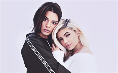 4k, Kylie Jenner, Kendall Jenner, 2019, american celebrity, beauty, Jenner sisters, american actress, Kylie and Kendall Jenner