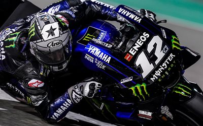 MotoGP Yamaha YZR-M1, 2019, Monster Energy Yamaha MotoGP, Maverick Vinales, İspanya Grand Prix motosiklet yarış&#231;ısı