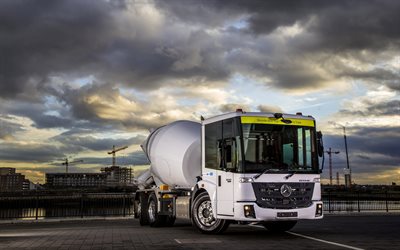 Mercedes-Benz Econic, 2019, concrete mixer, new truck, special trucks, concrete transportation, Mercedes-Benz