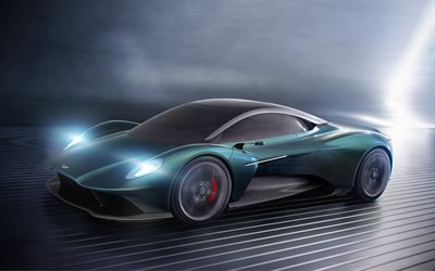 2019, el Aston Martin Vanquish Visi&#243;n, vista de frente, conceptos, verde nuevo Vanquish, supercars, Aston Martin