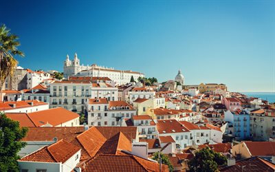 Jeronimos Monastery, Lisbon, summer, cityscape, Lisbon landmarks, Portugal