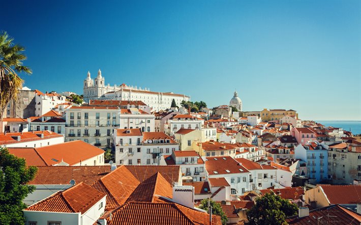 Monastero di Jeronimos a Lisbona, estate, paesaggio urbano, Lisbona punti di riferimento, Portogallo