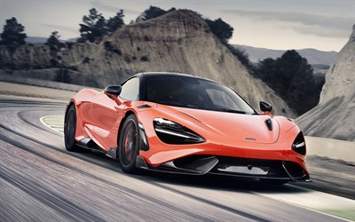 2021, McLaren 765LT, vista frontale, arancione sport coupe, 765LT, le auto sportive, supercar, McLaren