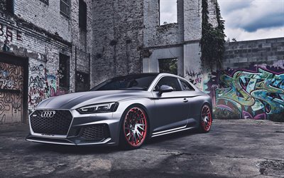 Audi RS5 Coup&#233;, anochecer, 2020 coches, supercars, 2020 Audi RS5 Coup&#233;, los coches alemanes, el Audi