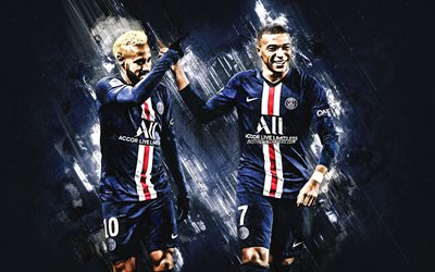 Kylian Mbappe, Neymar, PSG, world football stars, Paris Saint-Germain, Ligue 1, football, France