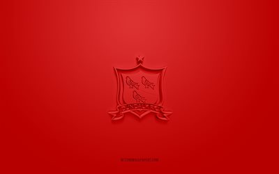 Dundalk FC, creative 3D logo, red background, Irish football team, League of Ireland Premier Division, Dundalk, Ireland, 3d art, football, Dundalk FC 3d logo