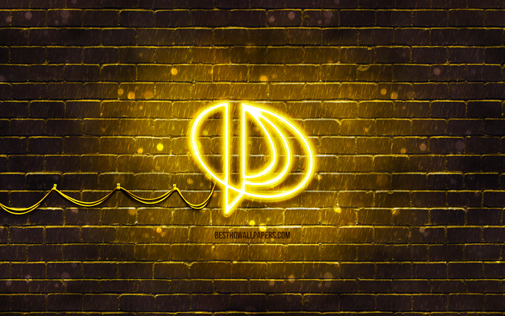 palit logotipo amarillo, 4k, amarillo brickwall, logotipo de palit, marcas, logotipo de ne&#243;n de palit, palit
