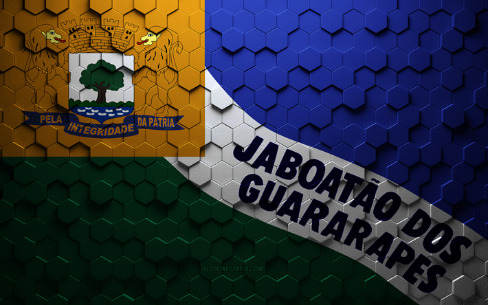 bandera de jaboatao dos guararapes, arte de panal, bandera de hex&#225;gonos de jaboatao dos guararapes, arte de hex&#225;gonos 3d de jaboatao dos guararapes