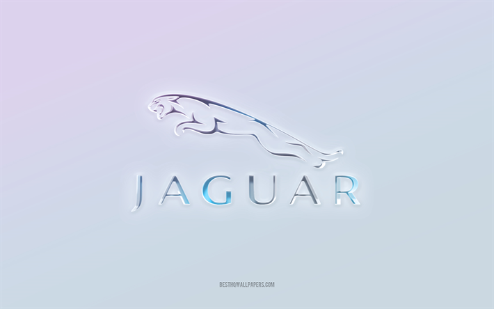 ジャガーのロゴ, 3dテキストを切り取ります, 白色の背景, ジャガー3dロゴ, ジャガーエンブレム, ジャガー, エンボスロゴ, ジャガー3dエンブレム
