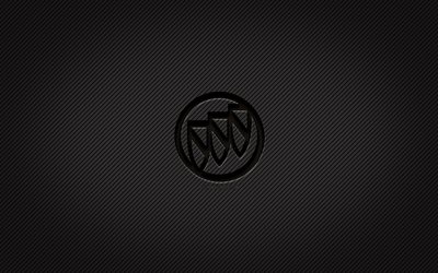 Buick carbon logo, 4k, grunge art, carbon background, creative, Buick black logo, cars brands, Buick logo, Buick
