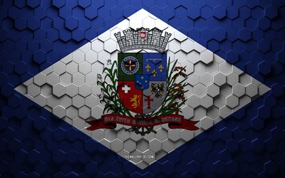 Flag of Joinville, honeycomb art, Joinville hexagons flag, Joinville 3d hexagons art, Joinville flag