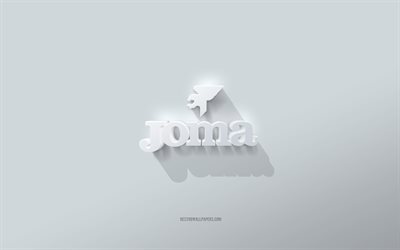 شعار joma, خلفية بيضاء, شعار جوما ثلاثي الأبعاد, فن ثلاثي الأبعاد, جوما