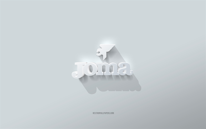 Joma logo, white background, Joma 3d logo, 3d art, Joma, 3d Joma emblem
