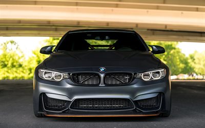 BMW M4, F82, front view, exterior, tuning M4 F82, gray matte M4 F82, German cars, BMW