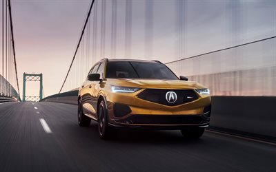 2022, Acura MDX Type S, 4k, front view, exterior, new golden MDX, Japanese cars, MDX Type S, Acura