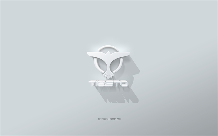 Tiesto logo, white background, Tiesto 3d logo, 3d art, Tiesto, 3d Tiesto emblem