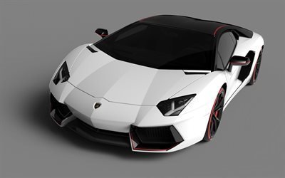Lamborghini Aventador, 2017, LP700-4, Carro desportivo, supercar, branco Aventador