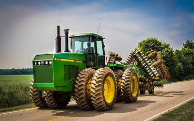 John Deere 8760, traktori, korjuu k&#228;sitteit&#228;, maatalouskoneiden, modernit traktorit, John Deere