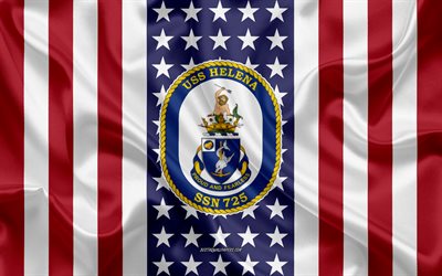 USS Helena Emblem, SSN-725, American Flag, US Navy, USA, USS Helena Badge, US warship, Emblem of the USS Helena