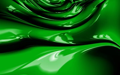 4k, verde, astratto, onde, 3D arte, arte astratta, green ondulati sfondo, astratto onde di superficie, sfondi, 3D, creativo, onde texture