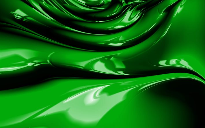 herunterladen hintergrundbild 4k grün abstrakt wellen 3d art