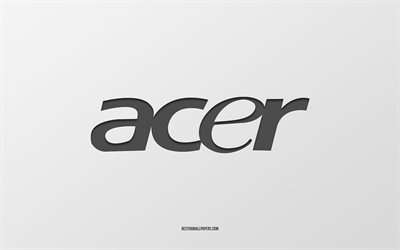 Logo Acer, fond blanc, logo carbone Acer, texture papier blanc, embl&#232;me Acer, Acer
