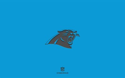 Carolina Panthers, bl&#229; bakgrund, amerikansk fotbollslag, Carolina Panthers emblem, NFL, USA, amerikansk fotboll, Carolina Panthers logo