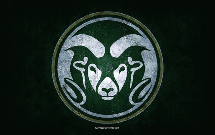 Colorado State Rams, &#233;quipe de football am&#233;ricain, fond vert, Colorado State Rams logo, grunge art, NCAA, football am&#233;ricain, Etats-Unis, Colorado State Rams embl&#232;me