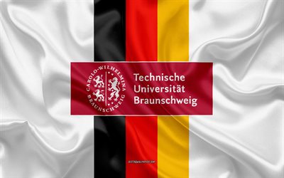 Universidade T&#233;cnica de Braunschweig Emblem, Bandeira Alem&#227;, Logotipo da Universidade T&#233;cnica de Braunschweig, Braunschweig, Alemanha, Universidade T&#233;cnica de Braunschweig