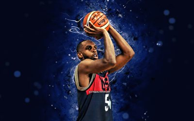 Khris Middleton, 4k, USA Basketball Mens National Team, luci al neon blu, James Khristian Middleton, basket, nazionale di pallacanestro maschile degli Stati Uniti, creativo, Khris Middleton 4K