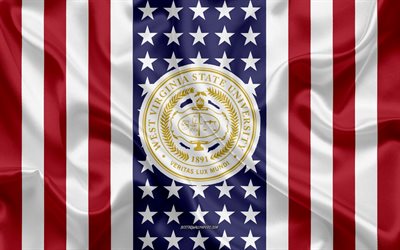West Virginia State University Emblem, Amerikansk flagga, West Virginia State University logotyp, Institute, West Virginia, USA, West Virginia State University