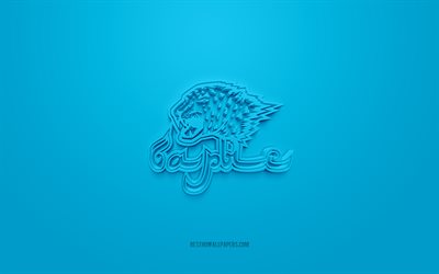 Barys Nur-Sultan, creative 3D logo, blue background, KHL, 3d emblem, Kazakhstan hockey club, Kontinental Hockey League, Nur-Sultan, Kazakhstan, 3d art, hockey, Barys Nur-Sultan 3d logo