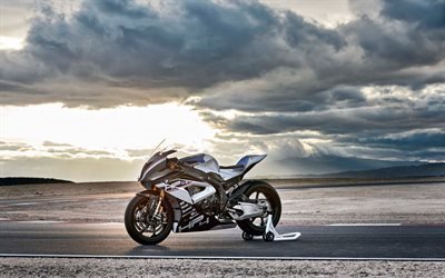 BMW H4 Race, 2017, Sunset, sports bike, racing track, German motorcycles, BMW