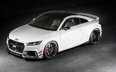 Audi TT RS, 4k, 2019 cars, supercars, white TT RS, german cars, Audi