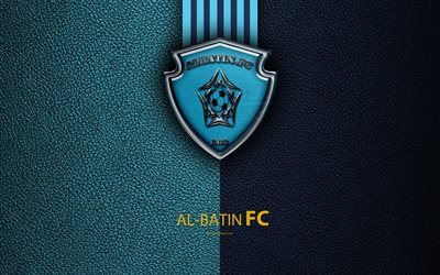 Al-Batin FC, 4K, Saudi Football Club, leather texture, logo, Saudi Professional League, Hafar al-Batin, Saudi Arabia, football