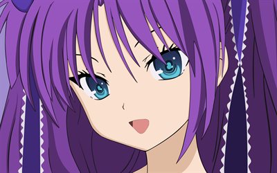 Sasami Sasasegawa, manga, violet hair, Little Busters