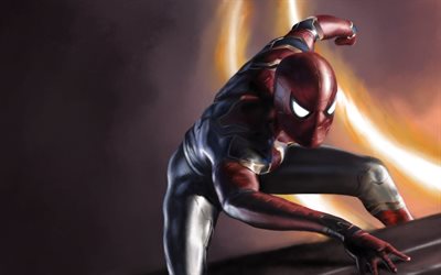 Spiderman, 3d art, superheroes, 2018 movie, Spider-Man, Avengers Infinity War