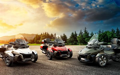 Can-Am Spyder RT Sea-to-Sky, 4k, 2021 v&#233;los, tricycles, HDR, BRP
