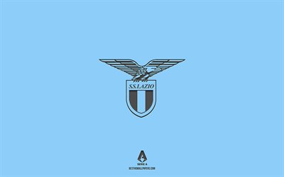 SS Lazio, blue background, Italian football team, SS Lazio emblem, Serie A, Italy, football, SS Lazio logo